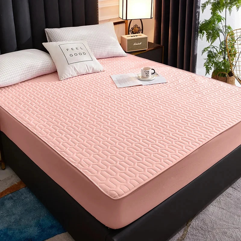 Housse-de-matelas-impermeable-rose