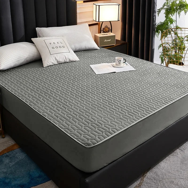 Housse de matelas imperméable gris foncé