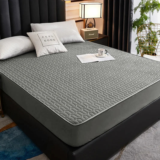 Housse de matelas imperméable gris foncé