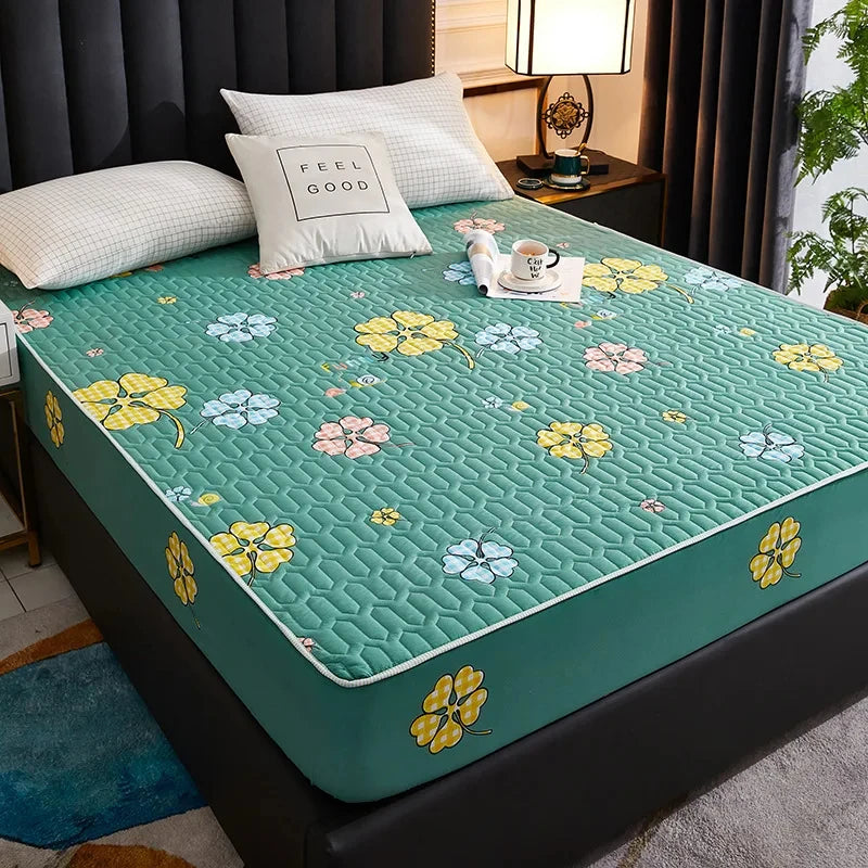 Housse de matelas imperméable fleurie