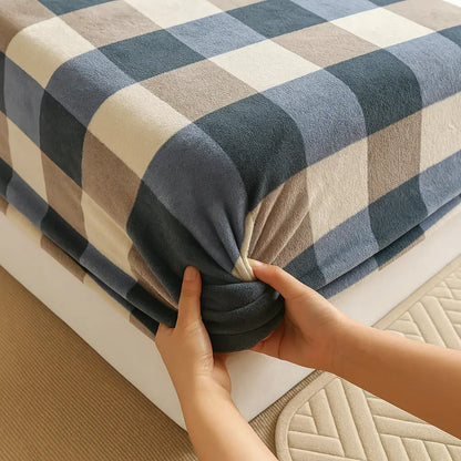 Housse-de-matelas-integrale-a-carreaux-en-velours-cote