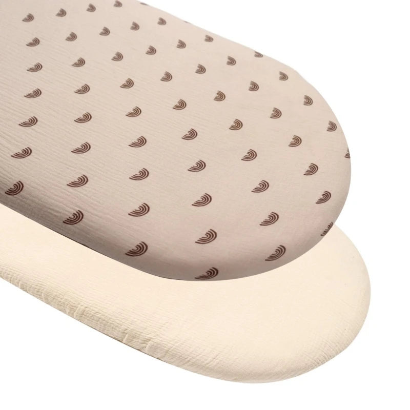 Housse de matelas bébé motifs arc beige & écru (lot de 2)