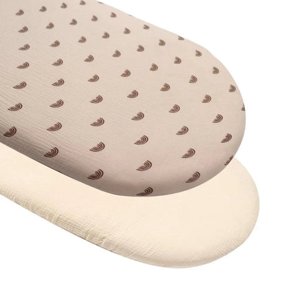 Housse de matelas bébé motifs arc beige & écru (lot de 2)