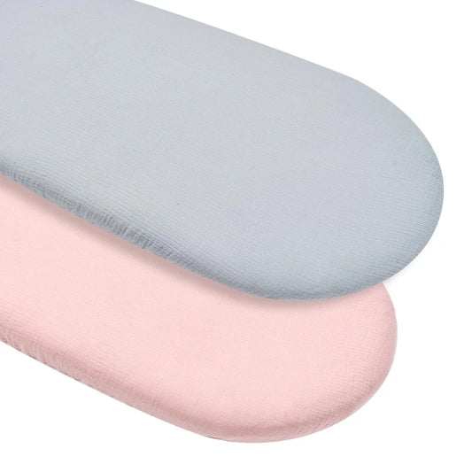 Housse de matelas bébé pastel bleu & rose (lot de 2)