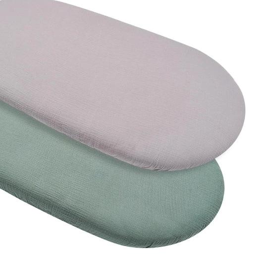 Housse de matelas bébé unie vert sauge – sans taies d’oreiller