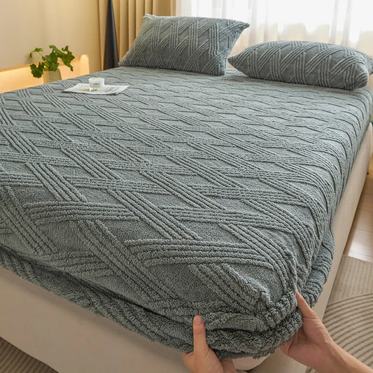 Housse de matelas gris foncé tricotée anti-acarien – sans taies d’oreiller