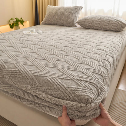 Housse de matelas grise tricotée anti-acarien – sans taies d’oreiller