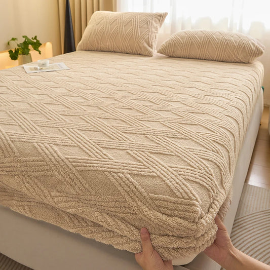 Housse de matelas kaki tricotée anti-acarien – sans taies d’oreiller