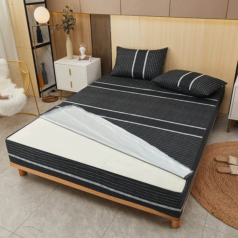 Protège-matelas imperméable rayures noires