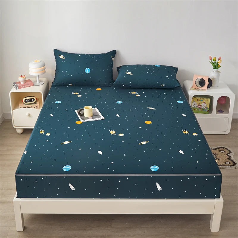 Protège matelas anti-acarien galaxie