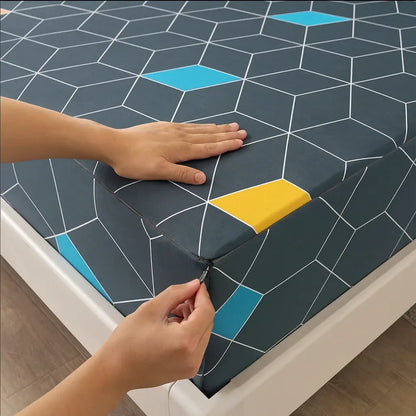 Protège matelas anti-acarien cubes colorés devant