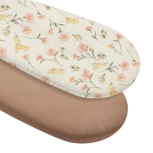 Housse de matelas bébé fleurs champêtres (lot de 2)