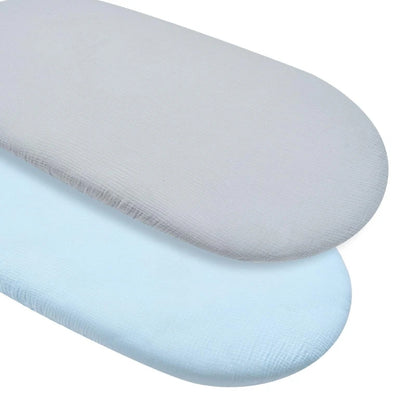 Housse de matelas bébé pastel bleu & gris (lot de 2)