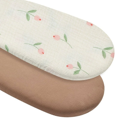 Housse de matelas bébé motif floral délicat (lot de 2)