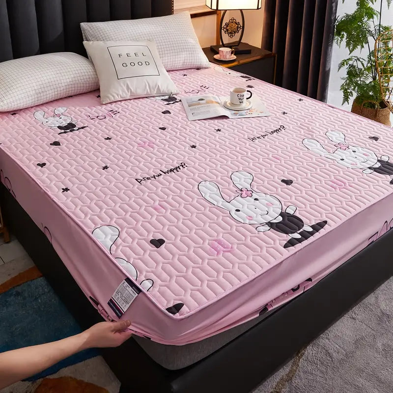 housse-de-matelas-impermeable-rose-motif-etoiles-reves