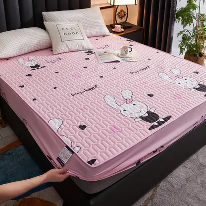 housse-de-matelas-impermeable-rose-motif-etoiles-reves