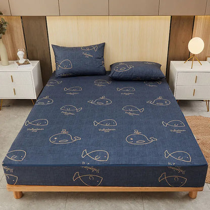 Protège-matelas imperméable baleines bleues cote