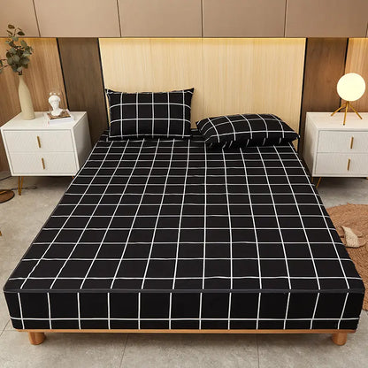 Protège-matelas imperméable damier noir devant