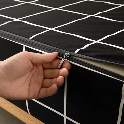 Protège-matelas imperméable damier noir zoom detail