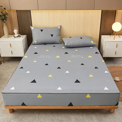 Protège-matelas imperméable triangles gris cote