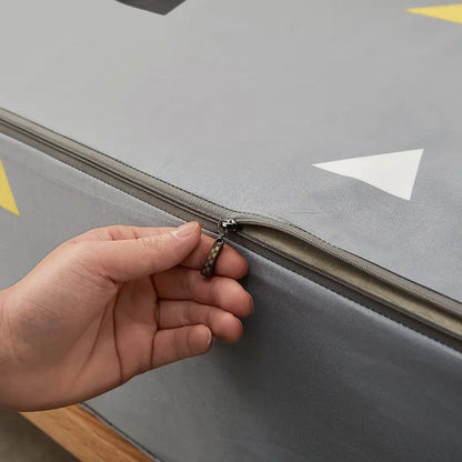 Protège-matelas imperméable triangles gris zoom detail