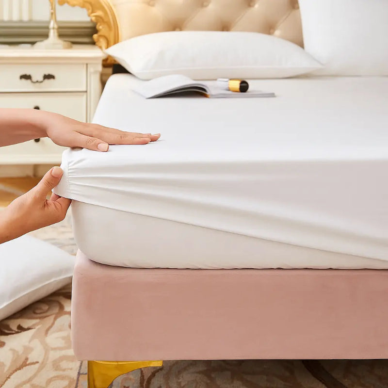 Protège-matelas intégrale blanc pur sans taies devant