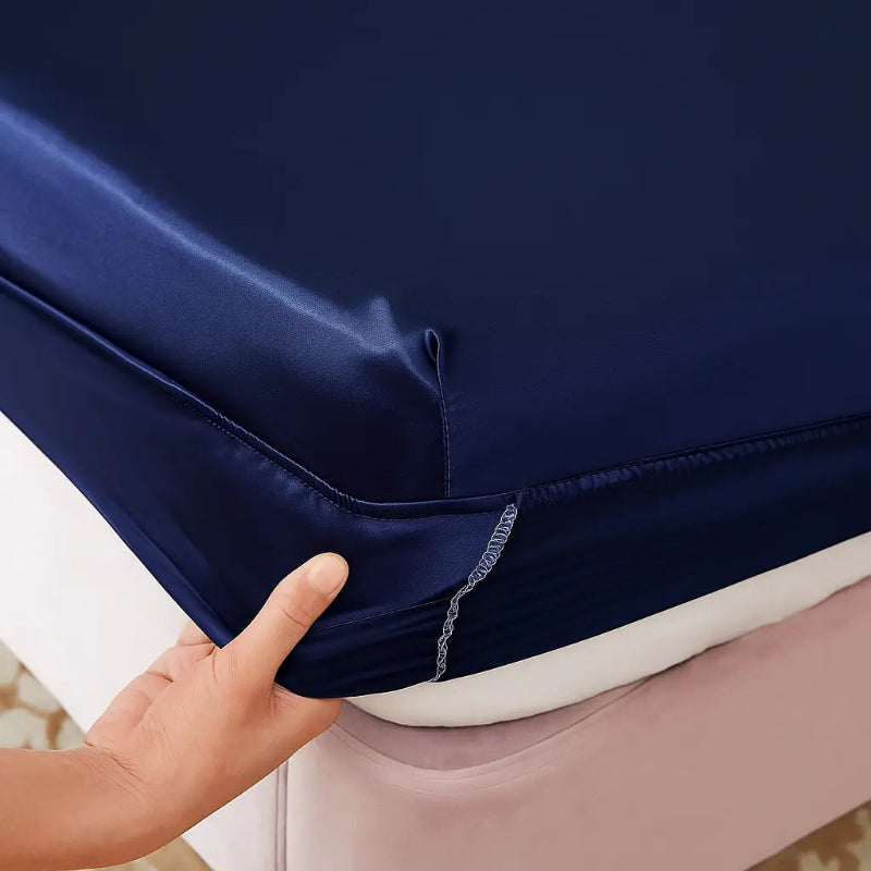 Protège-matelas intégrale bleu marine sans taies cote