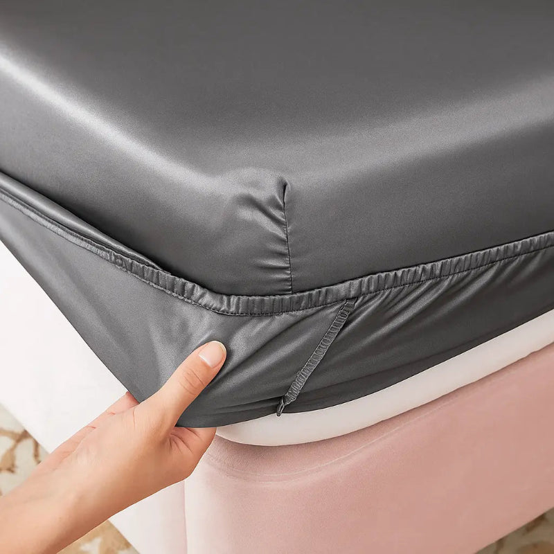 Protège-matelas intégrale gris perle sans taies cote