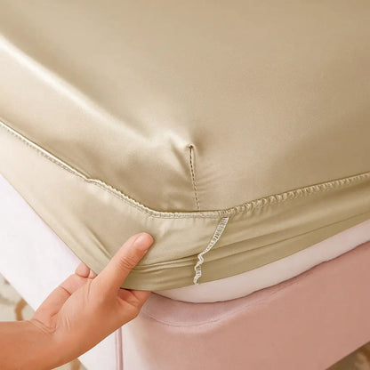 Protège-matelas intégrale ivoire doré sans taies devant